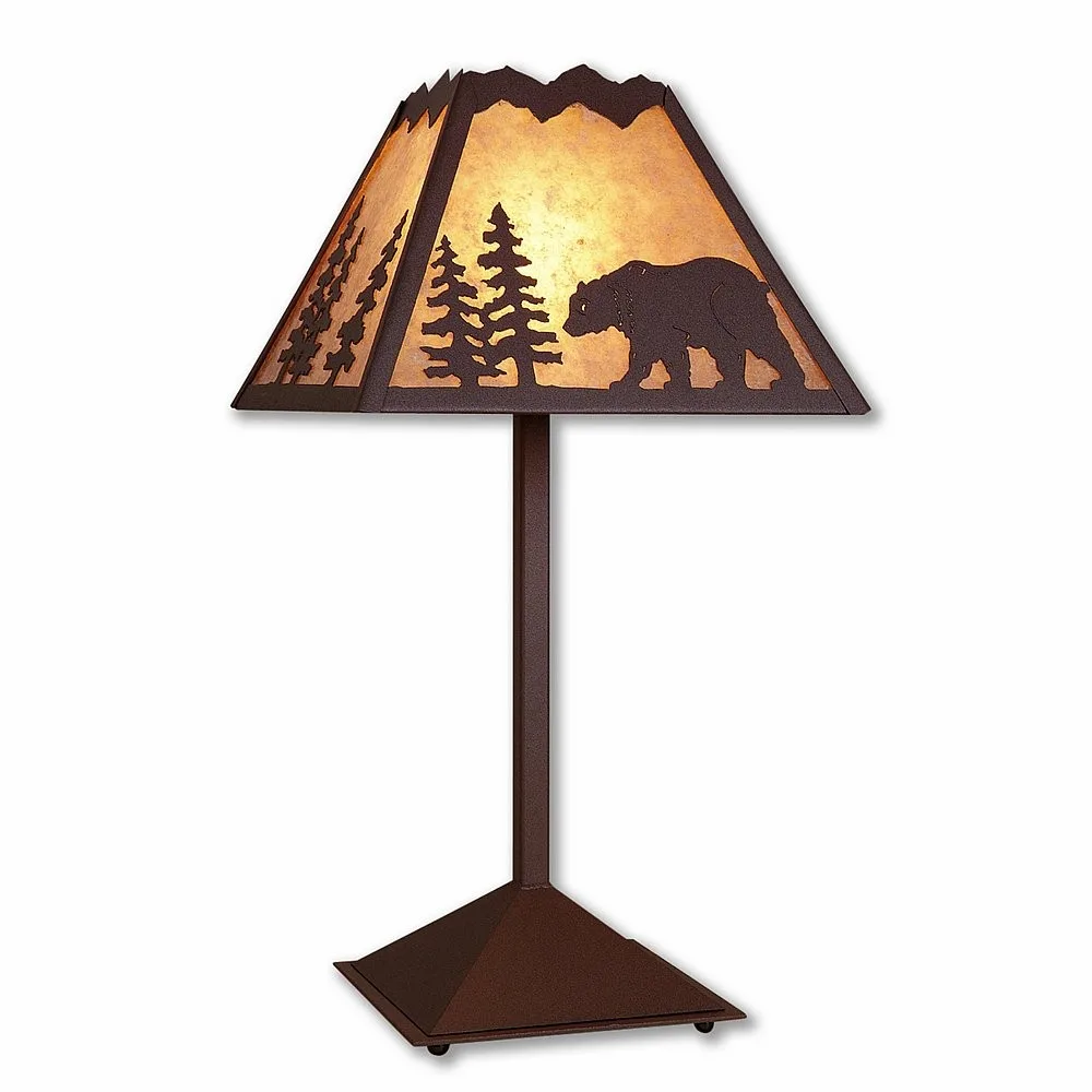 Rocky Mountain-Mountain Bear Rustic Brown One Light Table Lamp in Rustic Brown