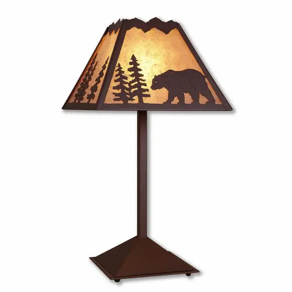 Rocky Mountain Bear Rustic Brown Table Lamp
