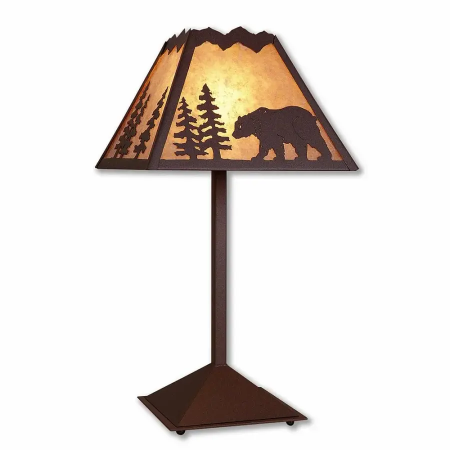 Rocky Mountain Bear Rustic Brown Table Lamp