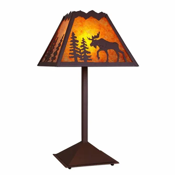 Rocky Mountain Moose Table Lamp in Rustic Brown