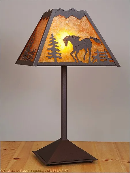 Rocky Mountain-Mountain Horse Rustic Brown One Light Table Lamp in Rustic Brown