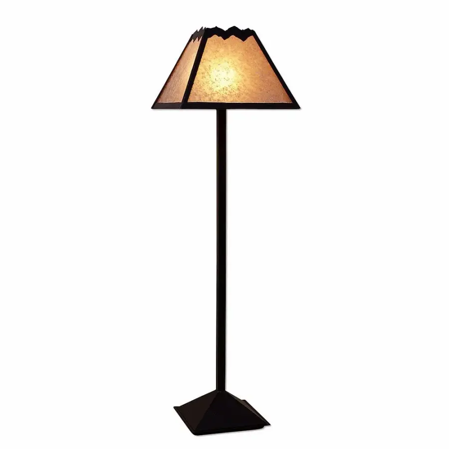 Rocky Mountain Rustic Plain Floor Lamp in Black Iron