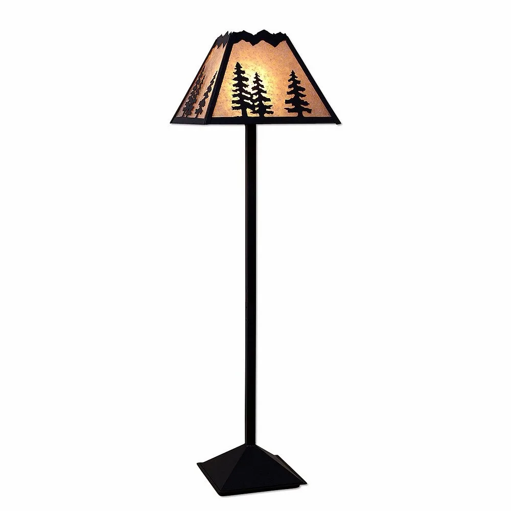 Rocky Mountain-Spruce Tree One Light Floor Lamp in Black Iron