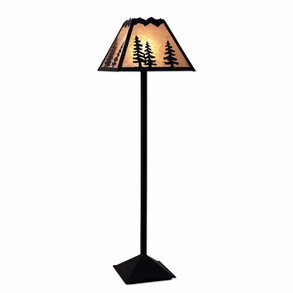 Rocky Mountain Spruce Tree Floor Lamp in Black Iron