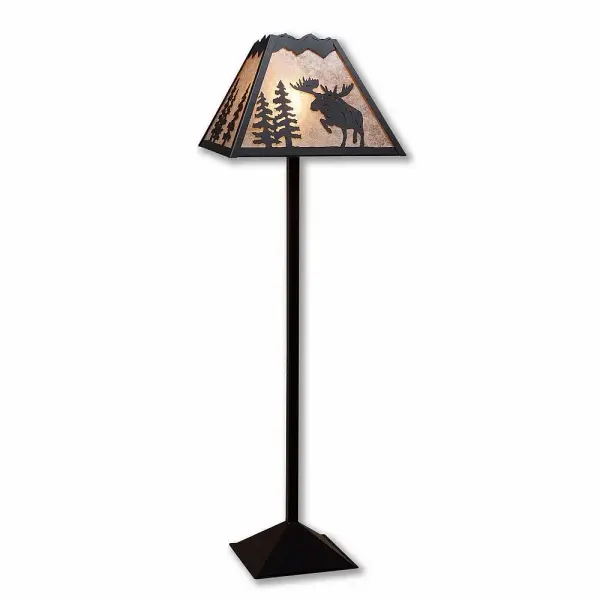 Rocky Mountain Alaska Moose Floor Lamp in Black Iron