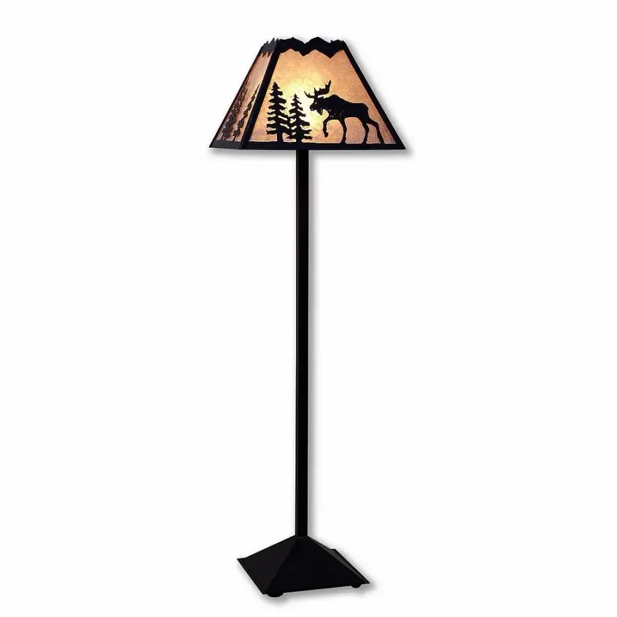 Rocky Mountain Moose Floor Lamp in Black Iron