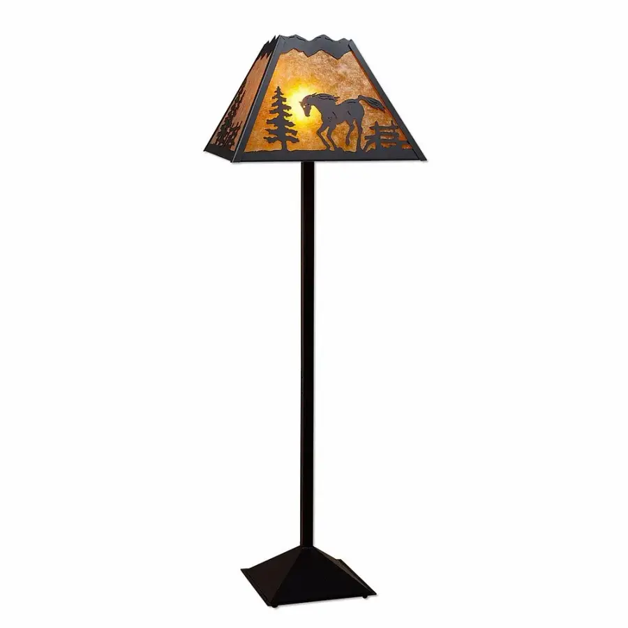Rocky Mountain Horse Floor Lamp in Black Iron