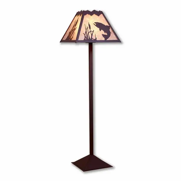 Rocky Mountain Trout One Light Floor Lamp in Rustic Brown