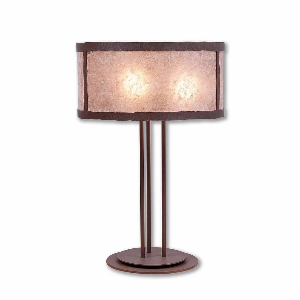 Kincaid-Rustic Plain Three Light Desk Lamp in Rustic Brown