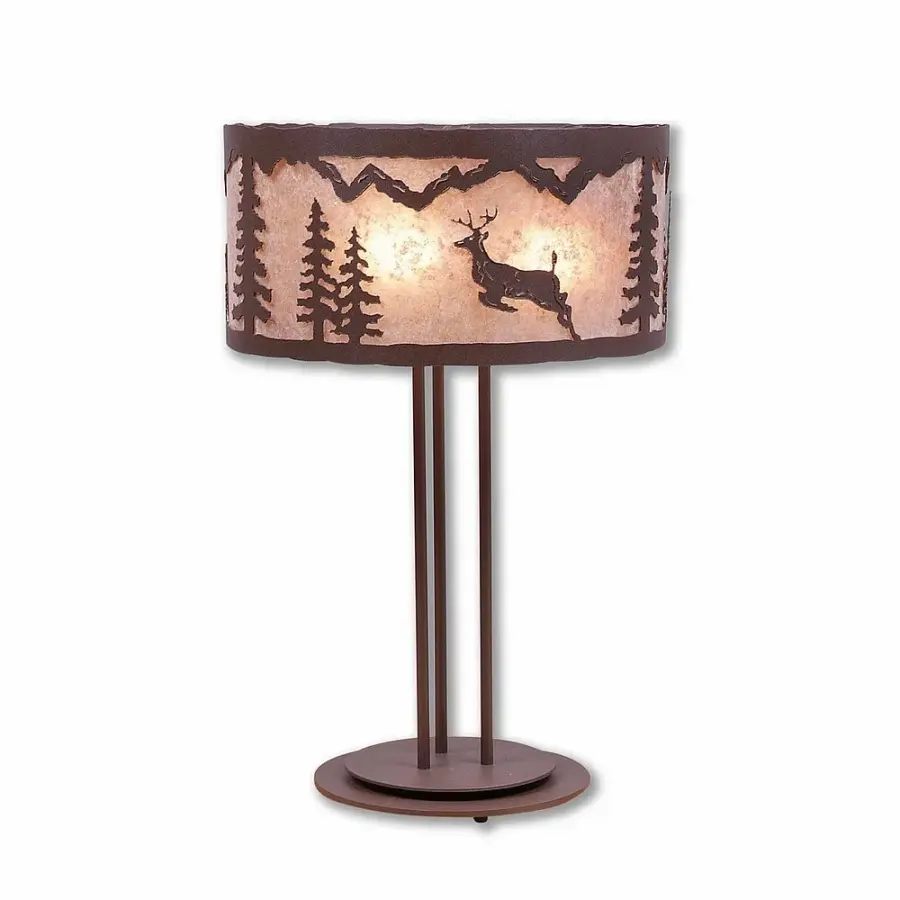 Kincaid-Valley Deer Three Light Desk Lamp