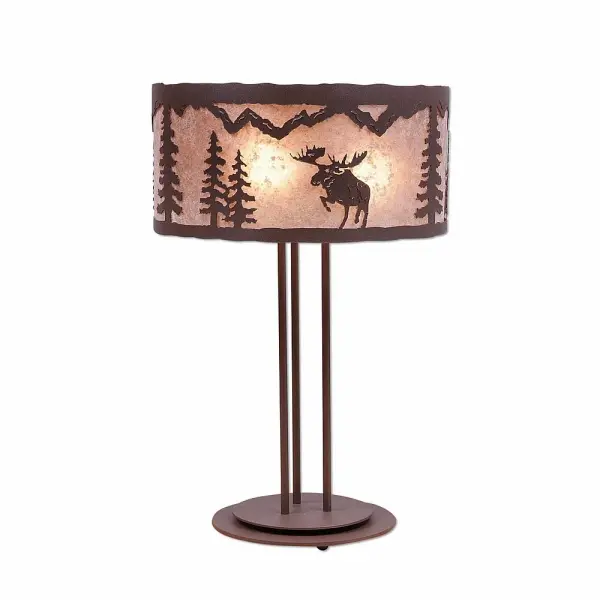 Kincaid Alaska Moose Three Light Desk Lamp