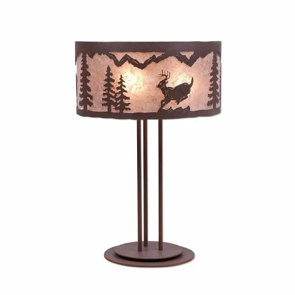 Kincaid Mountain Deer Three Light Desk Lamp