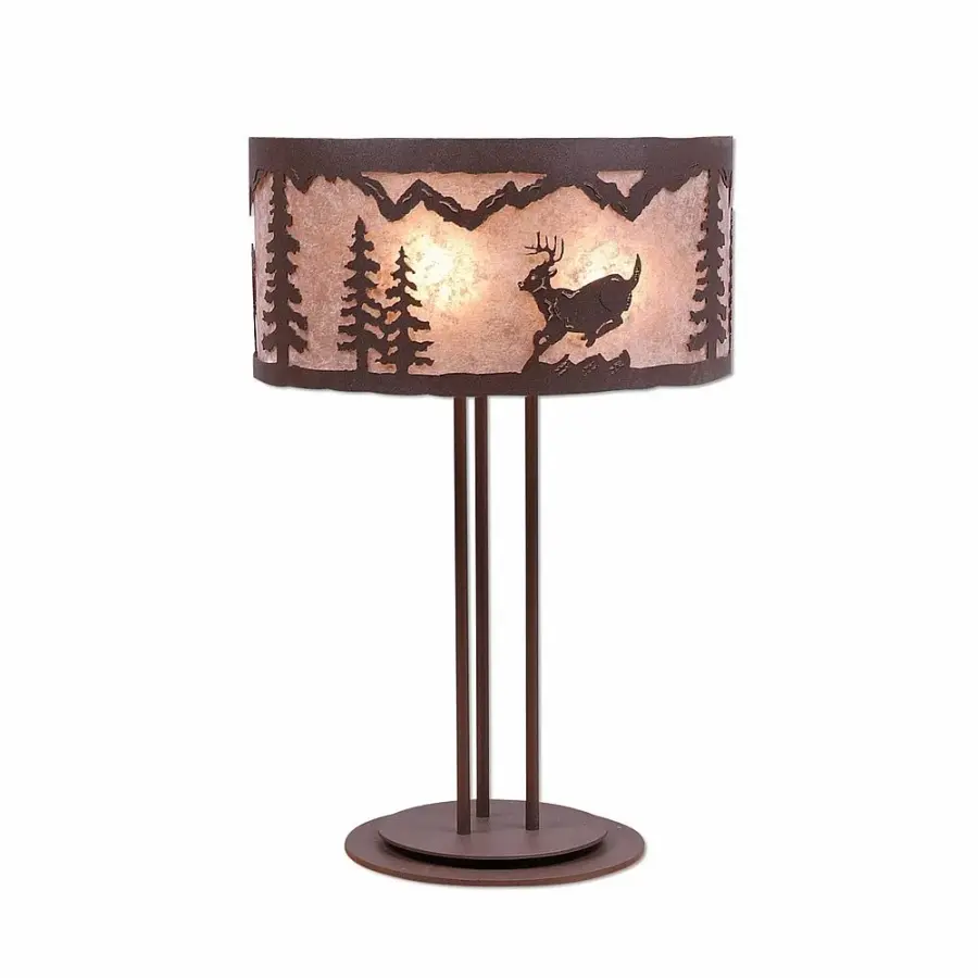Kincaid Mountain Deer Three Light Desk Lamp