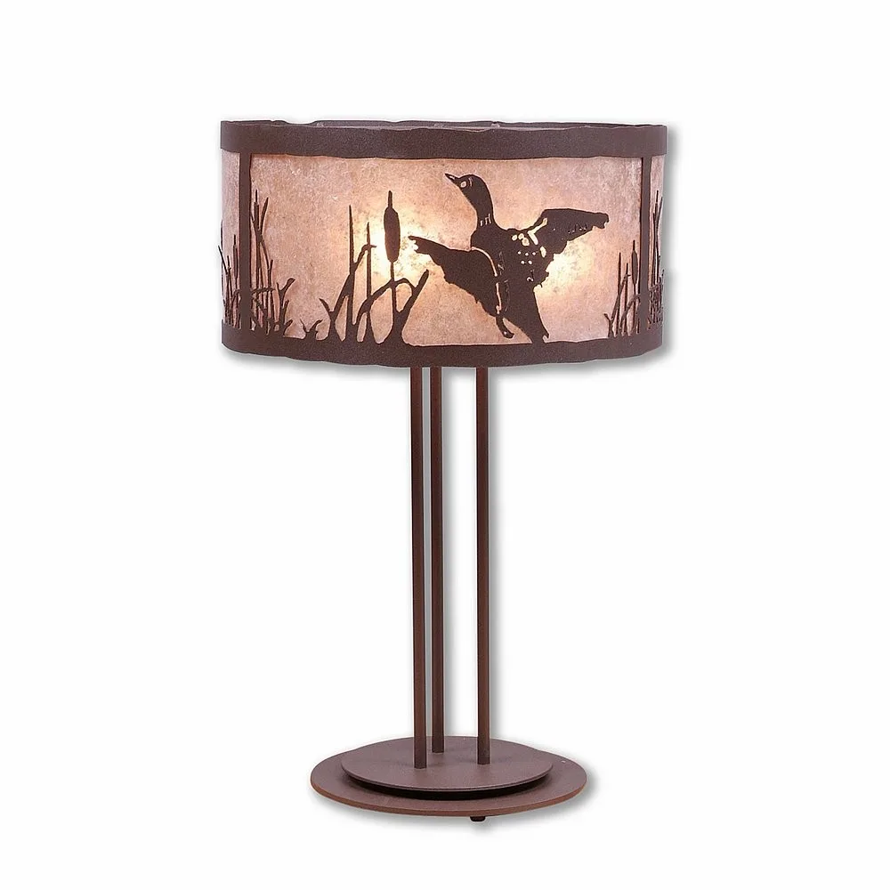 Kincaid-Loon Three Light Desk Lamp in Rustic Brown
