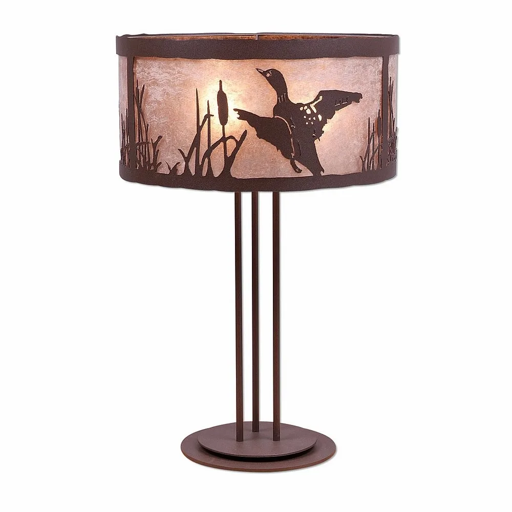 Kincaid-Loon Three Light Table Lamp in Rustic Brown