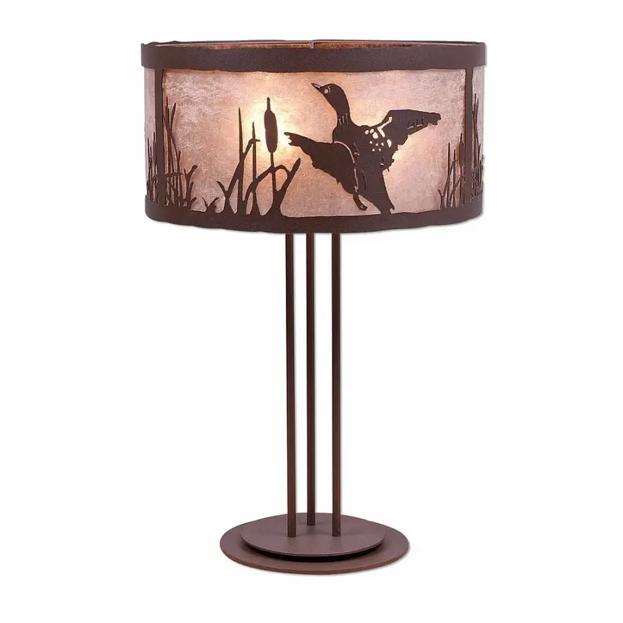 Kincaid-Loon Three Light Table Lamp in Rustic Brown
