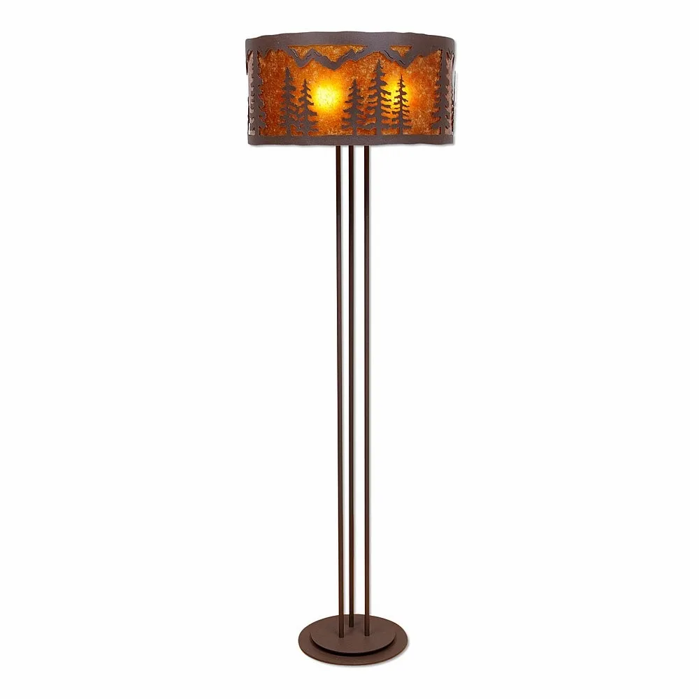 Kincaid-Spruce Tree Three Light Floor Lamp in Rustic Brown