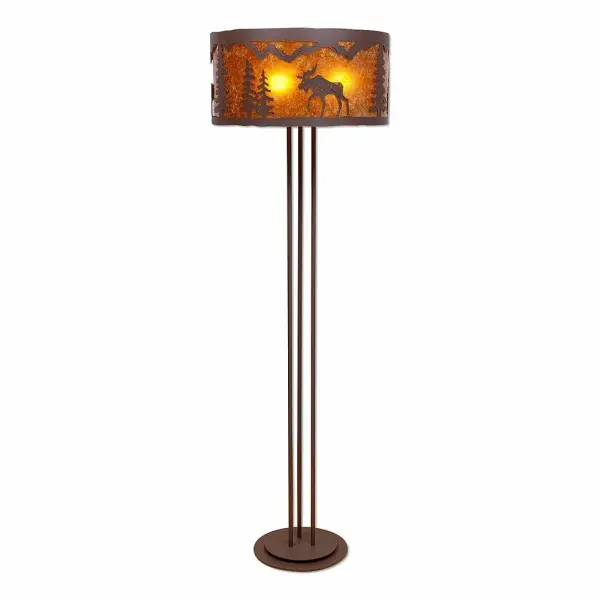 Kincaid Mountain Moose Three Light Floor Lamp