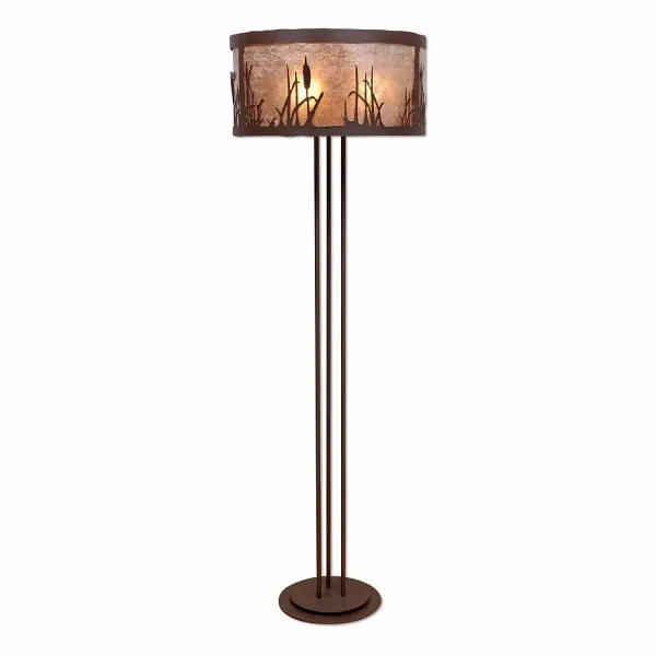 Kincaid-Cattails Three Light Floor Lamp in Rustic Brown