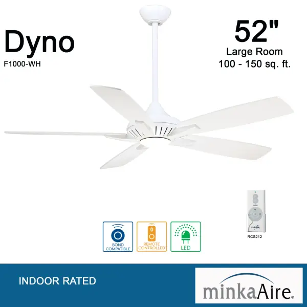 Dyno 52" LED Ceiling Fan in White - Image 3