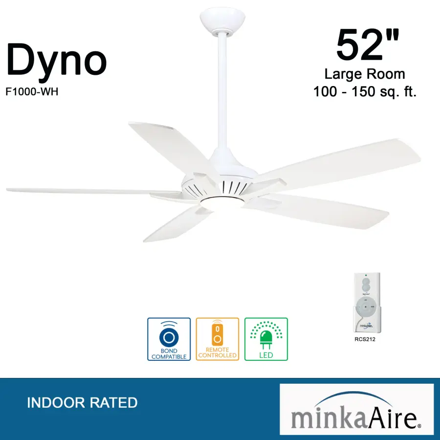 Dyno 52" LED Ceiling Fan in White - Image 3