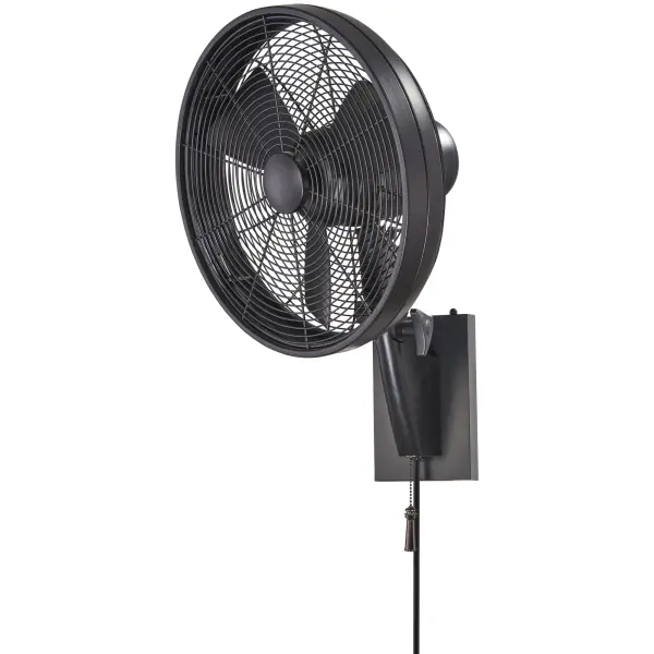 The Anywhere 16" oscillating fan combines sleek modern styling with practical portability. Its matte black finish and 3-blade design deliver effective air circulation for medium-sized spaces while maintaining a contemporary aesthetic. - alternate view