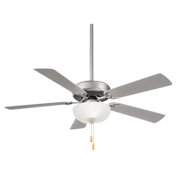 A practical ceiling fan solution combining efficient air circulation with integrated LED lighting. The brushed steel finish and clean design work well in contemporary spaces, while the contractor-grade construction ensures durability.