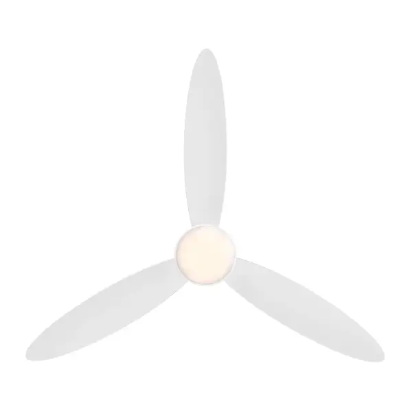 The Hourglass 58" combines powerful airflow with energy-efficient LED lighting in a sleek flush mount design. Smart controls and DC motor technology deliver whisper-quiet operation with excellent energy savings. - alternate view