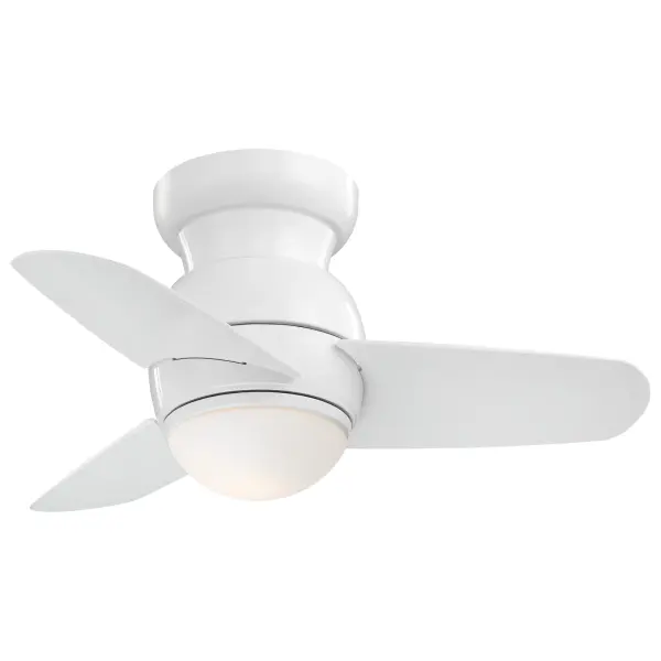 The Spacesaver 26" ceiling fan delivers efficient cooling and bright LED lighting in a compact flush-mount design. Ideal for rooms with low ceilings or limited space, it features energy-efficient LED technology with excellent color rendering.