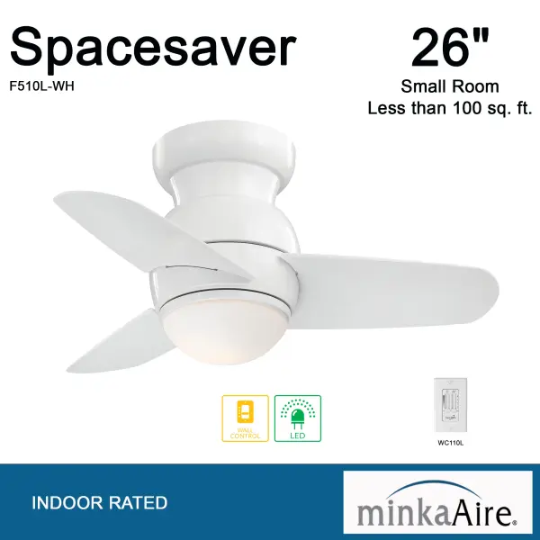 Spacesaver 26" LED Ceiling Fan with Light - Image 3