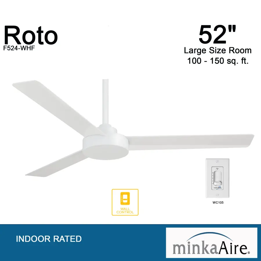 Roto 52" Ceiling Fan in Flat White - Image 3