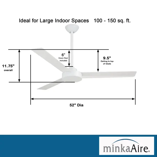 Roto 52" Ceiling Fan in Flat White - Image 4