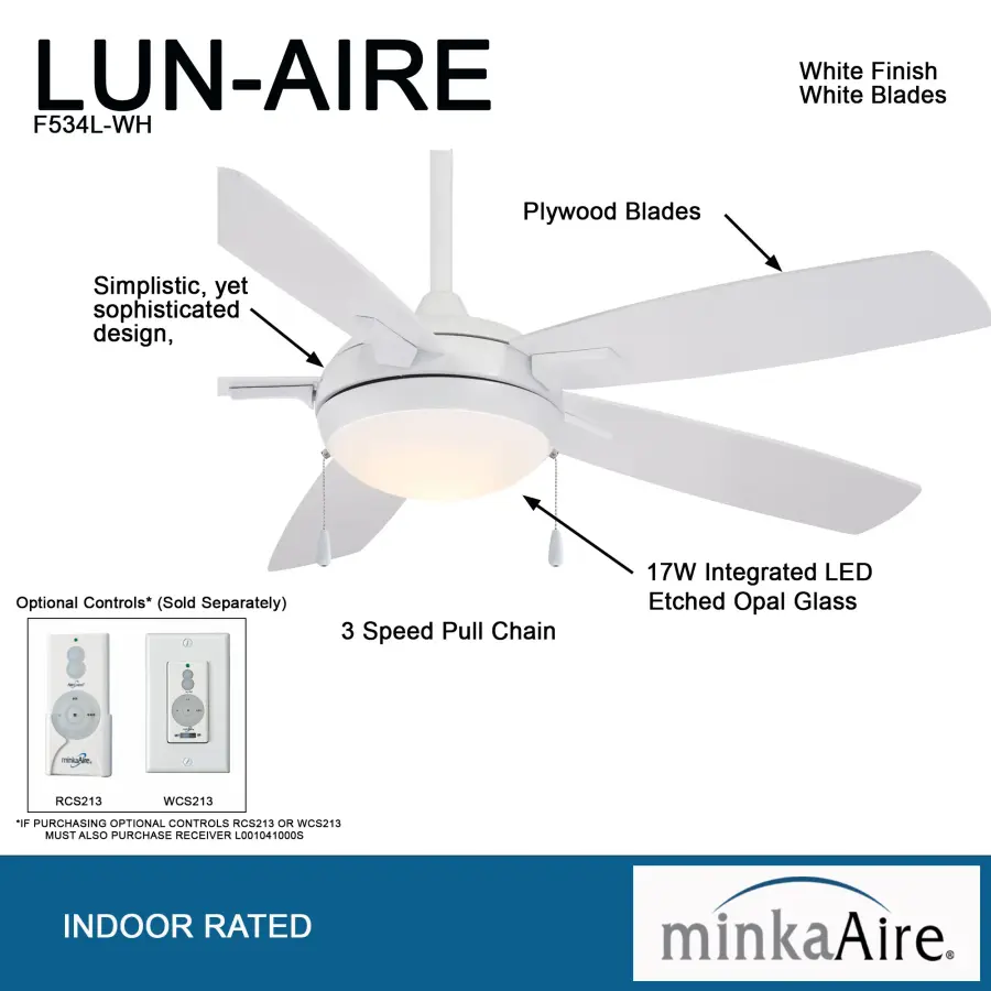 Lun-Aire 54" LED Ceiling Fan with Light - Image 2
