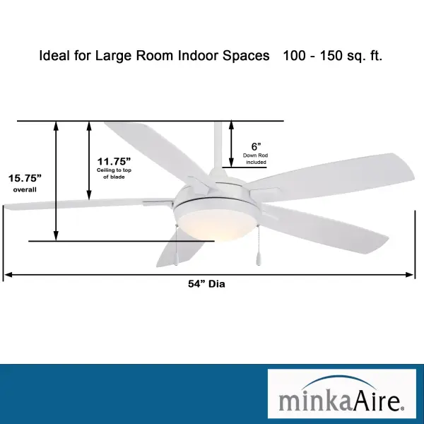 Lun-Aire 54" LED Ceiling Fan with Light - Image 4