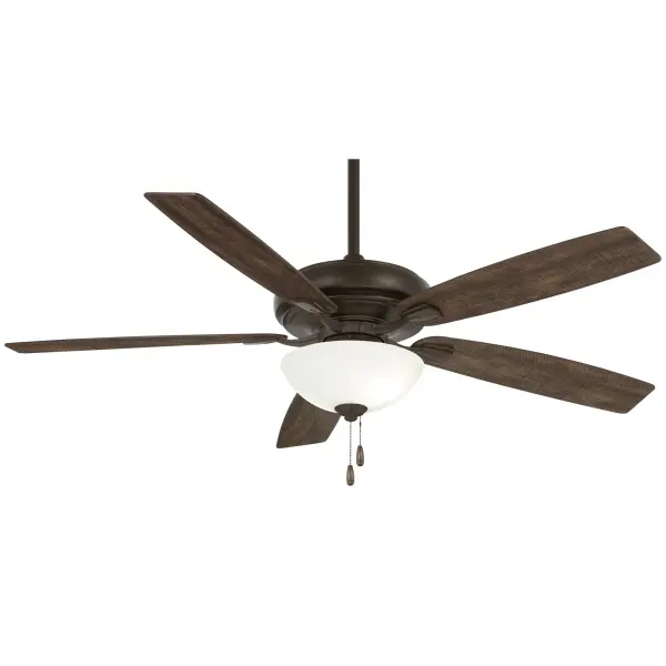 The Watt II combines rustic charm with modern efficiency in a 60-inch design perfect for large spaces. Oil rubbed bronze finish and rustic wood blades create warmth, while the DC motor and integrated LED deliver exceptional energy savings.