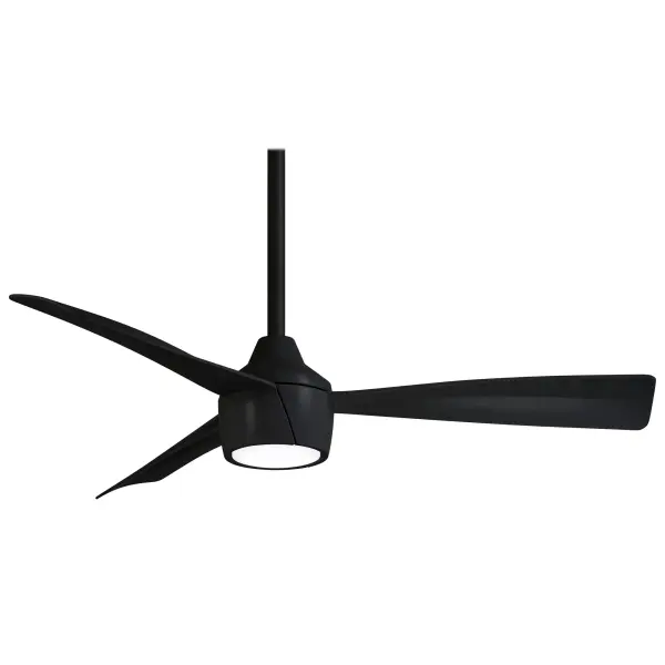 The Skinnie 44" combines modern minimalist design with practical functionality. Its slim 13.88" profile and coal finish make it ideal for contemporary spaces with standard ceilings, while DC motor efficiency and indoor/outdoor rating add versatility.
