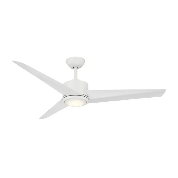 52" 3-Blade 5CCT LED Ceiling Fan - Flat White and Flat White Blades with Matte Lens