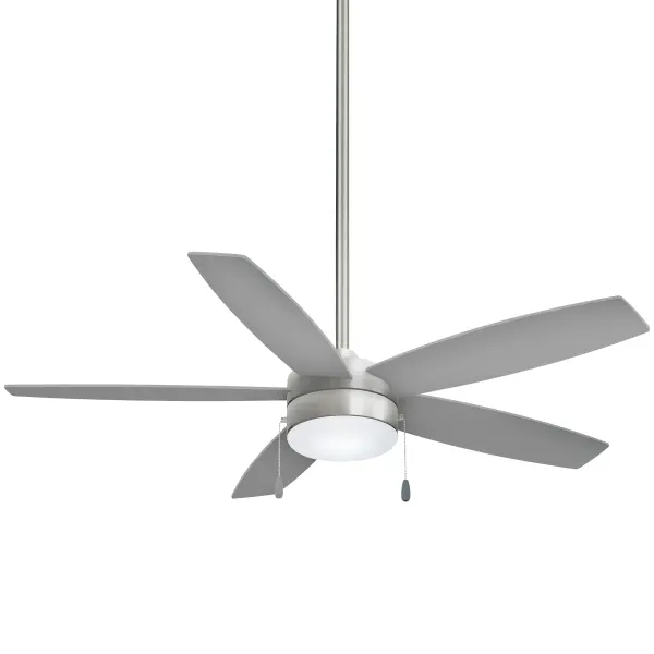 The Airetor combines contemporary styling with practical functionality, featuring a brushed nickel finish, integrated LED lighting, and efficient 52" blade span ideal for medium to large bedrooms and living spaces.