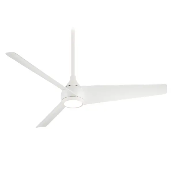 The Twist 52" ceiling fan combines contemporary design with energy-efficient DC motor technology and integrated LED lighting. Its clean white finish and 3-blade design suit modern interiors while delivering 1572 lumens of high-CRI light.