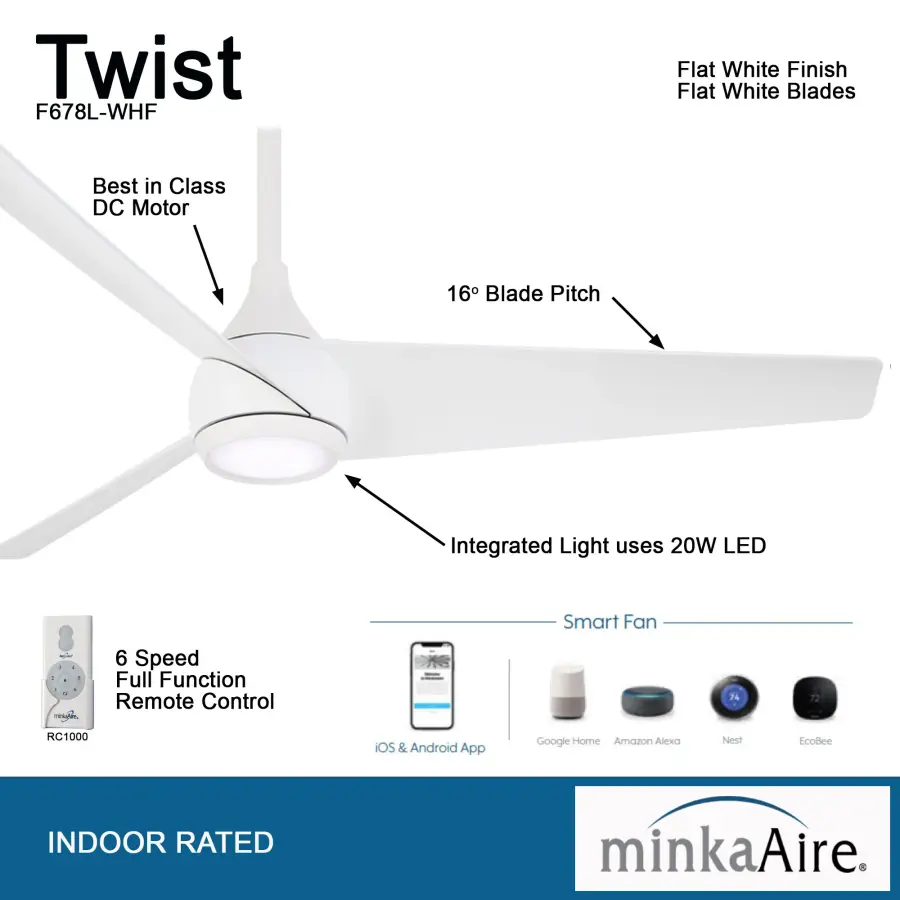 Twist 52" LED Ceiling Fan - Image 2