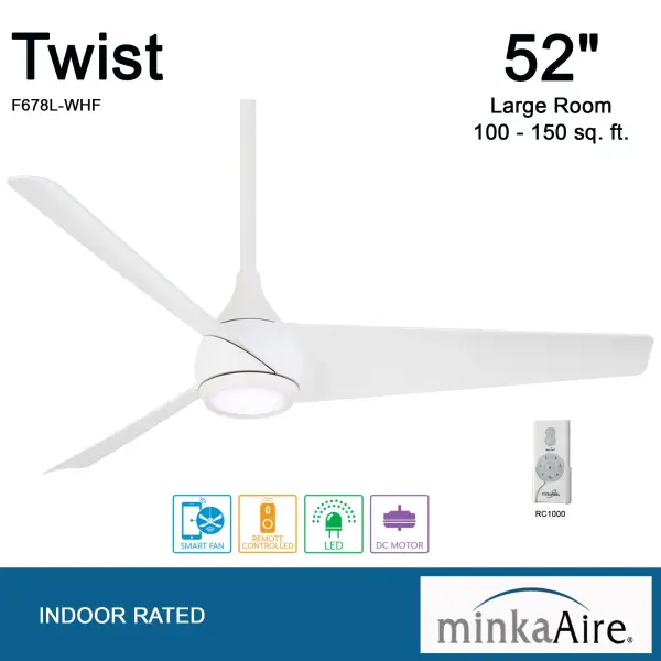 Twist 52" LED Ceiling Fan - Image 3