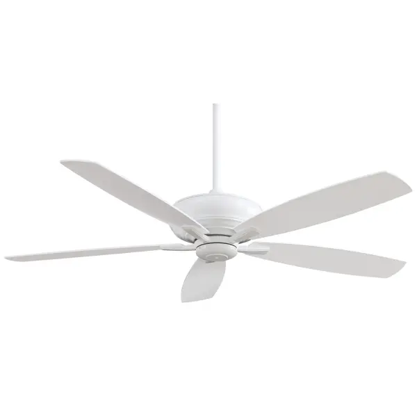 The Kola-XL delivers exceptional airflow for large spaces with its 60-inch blade span and 12-degree pitch. The clean white finish and plywood blades create a modern aesthetic that complements contemporary interiors.