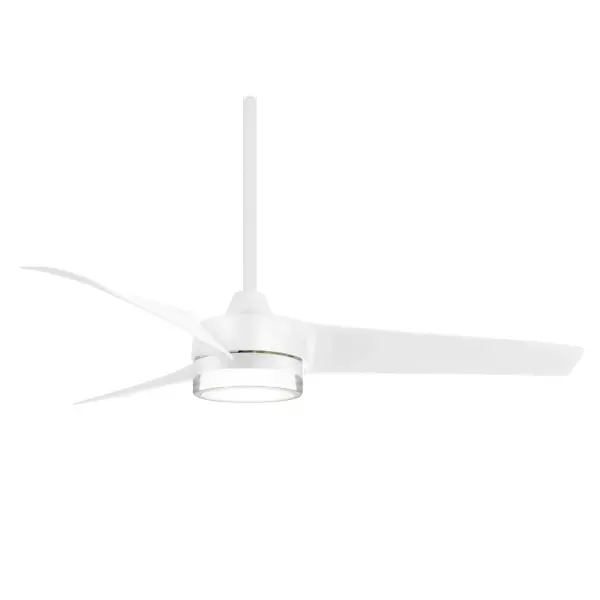The Veer combines contemporary styling with practical functionality, featuring integrated LED lighting and a sleek flat white finish. Its 56-inch blade span makes it ideal for larger rooms while maintaining a low-profile design.
