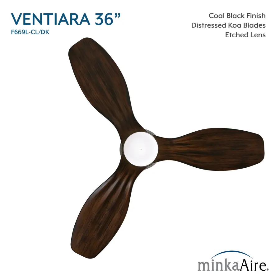 Ventiara 36" LED Flush Mount Indoor/Outdoor Ceiling Fan - Image 4