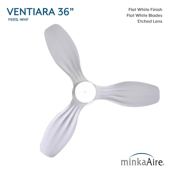 Ventiara 36" LED Flush Mount Indoor/Outdoor Ceiling Fan - Image 4