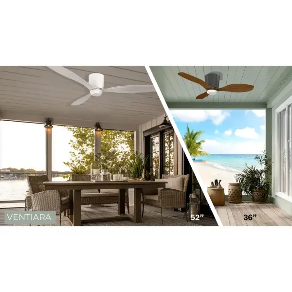 Ventiara 36" LED Flush Mount Indoor/Outdoor Ceiling Fan - Image 9