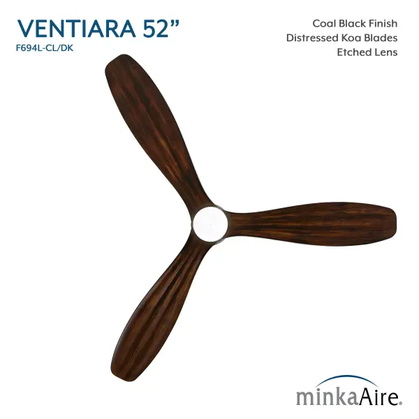 Ventiara 52" LED Flush Mount Indoor/Outdoor Ceiling Fan - Image 4
