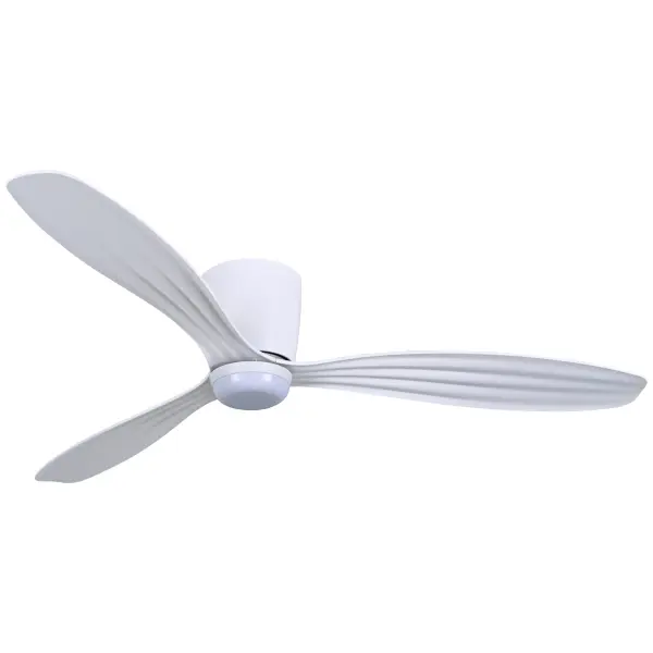 The Ventiara combines efficient DC motor technology with integrated LED lighting in a sleek flush mount design. Energy Star certified with 1890 lumens and dimmable functionality, it's ideal for rooms with lower ceilings.