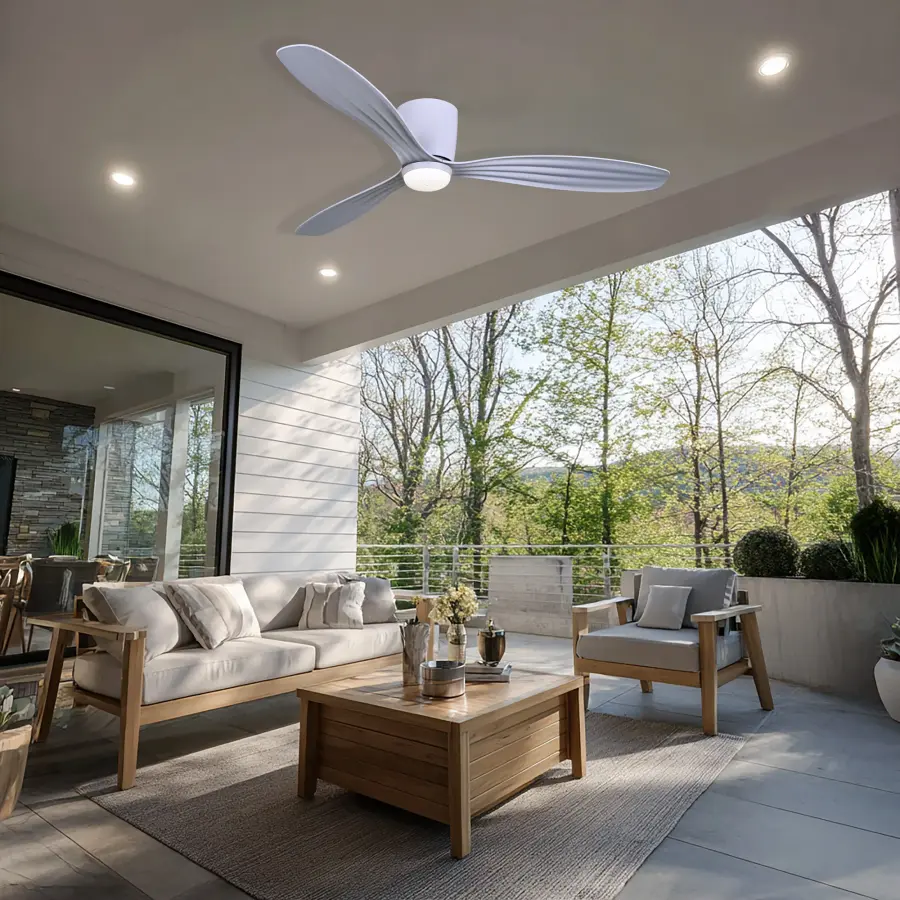 Ventiara 52" LED Flush Mount Indoor/Outdoor Ceiling Fan - Image 12