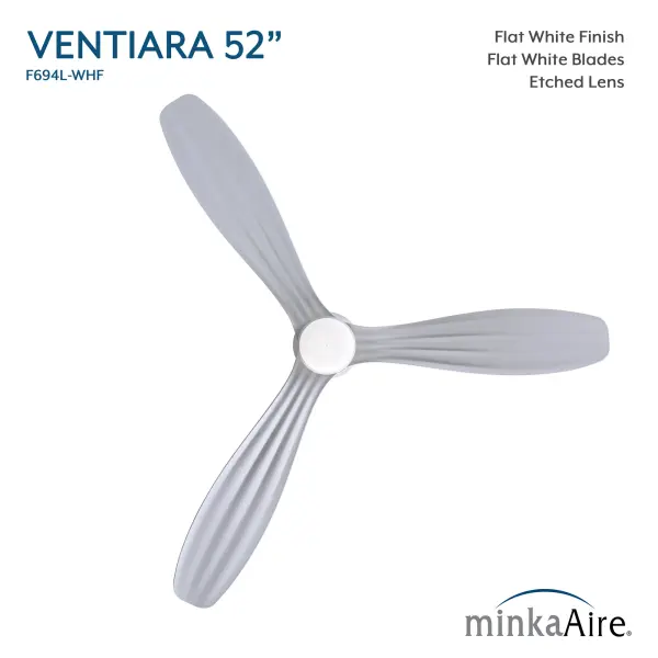 Ventiara 52" LED Flush Mount Indoor/Outdoor Ceiling Fan - Image 4